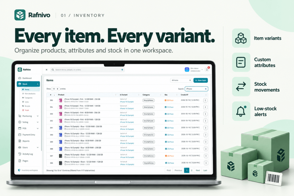 Screenshot 2 of 12 for Rafnivo – Inventory, POS & Online Store